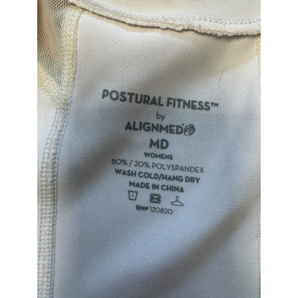 AlignMed Postural White Zip Front Compression Posture Shirt Women's Medium - Picture 3 of 8